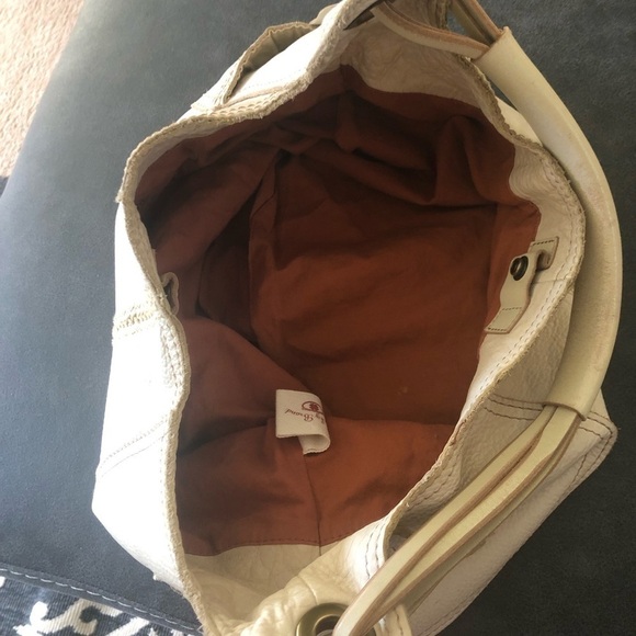 Lucky Brand VTG Inspired Authentic Cream Buttery Leather Hobo Boho Shoulder Bag - Picture 7 of 10